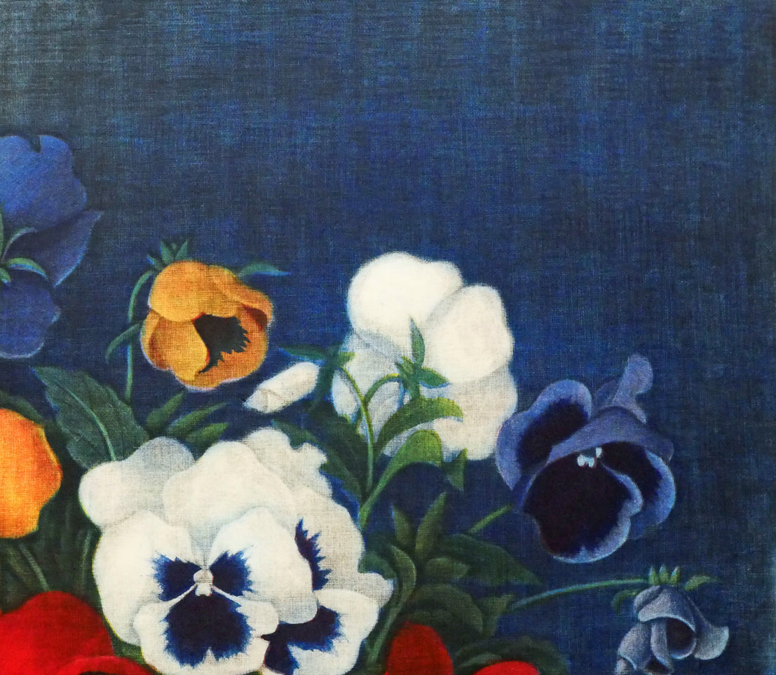 伊藤倭子「花篭パンジイ」銅版画　拡大画像2