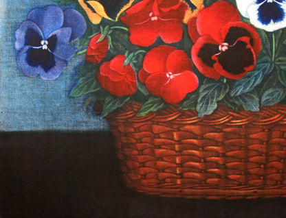 伊藤倭子「花篭パンジイ」銅版画　拡大画像3