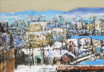 伊藤伊八「釧路風景」油絵・M10号　拡大画像1