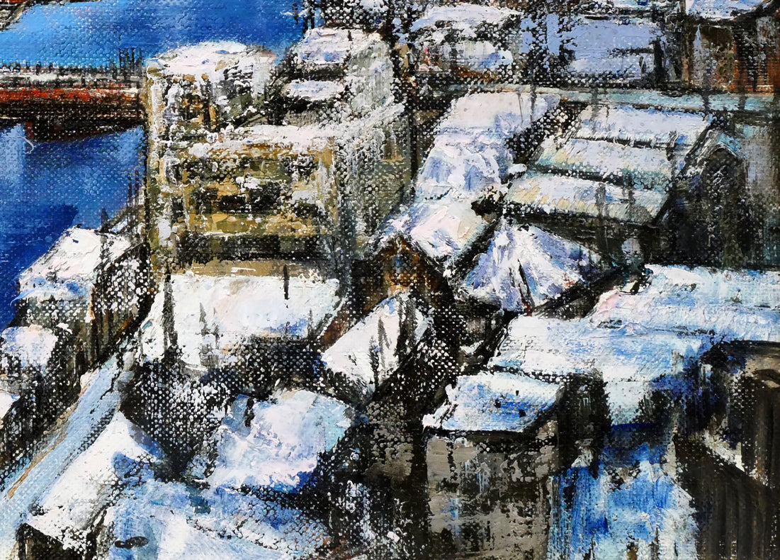 伊藤伊八「釧路風景」油絵・M10号　拡大画像4
