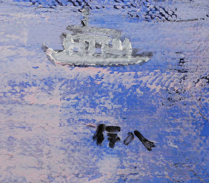 伊藤伊八「タワーブリッジ（イギリス）」油絵・M10号　サイン画像