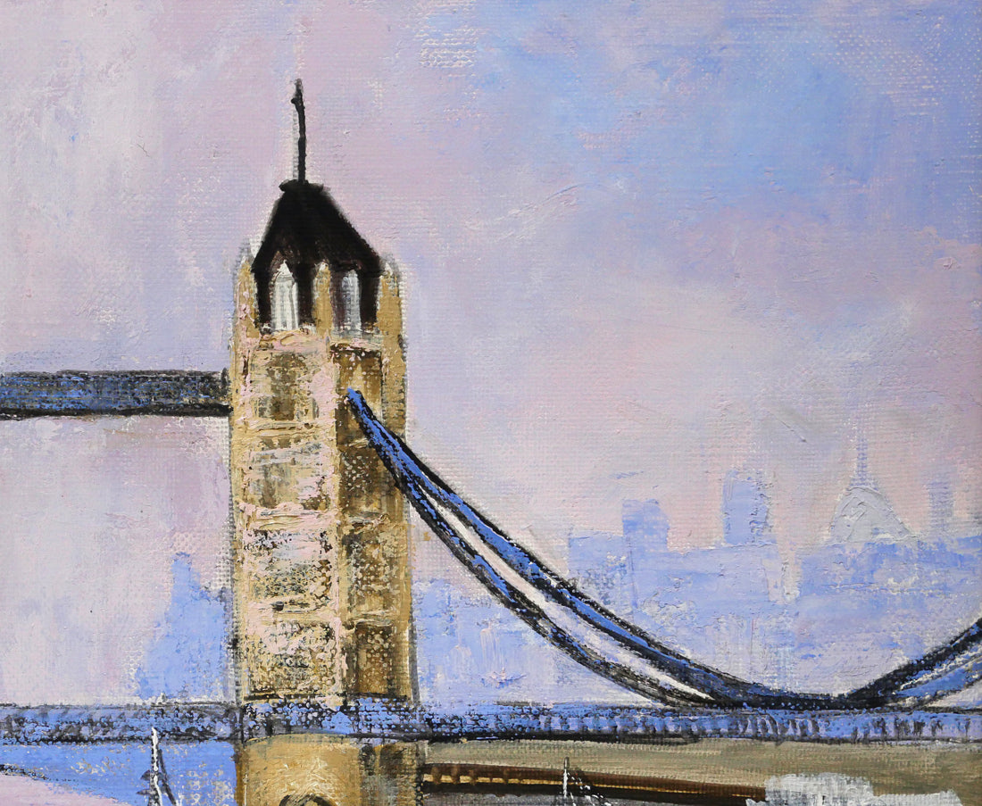 伊藤伊八「タワーブリッジ（イギリス）」油絵・M10号　拡大画像2