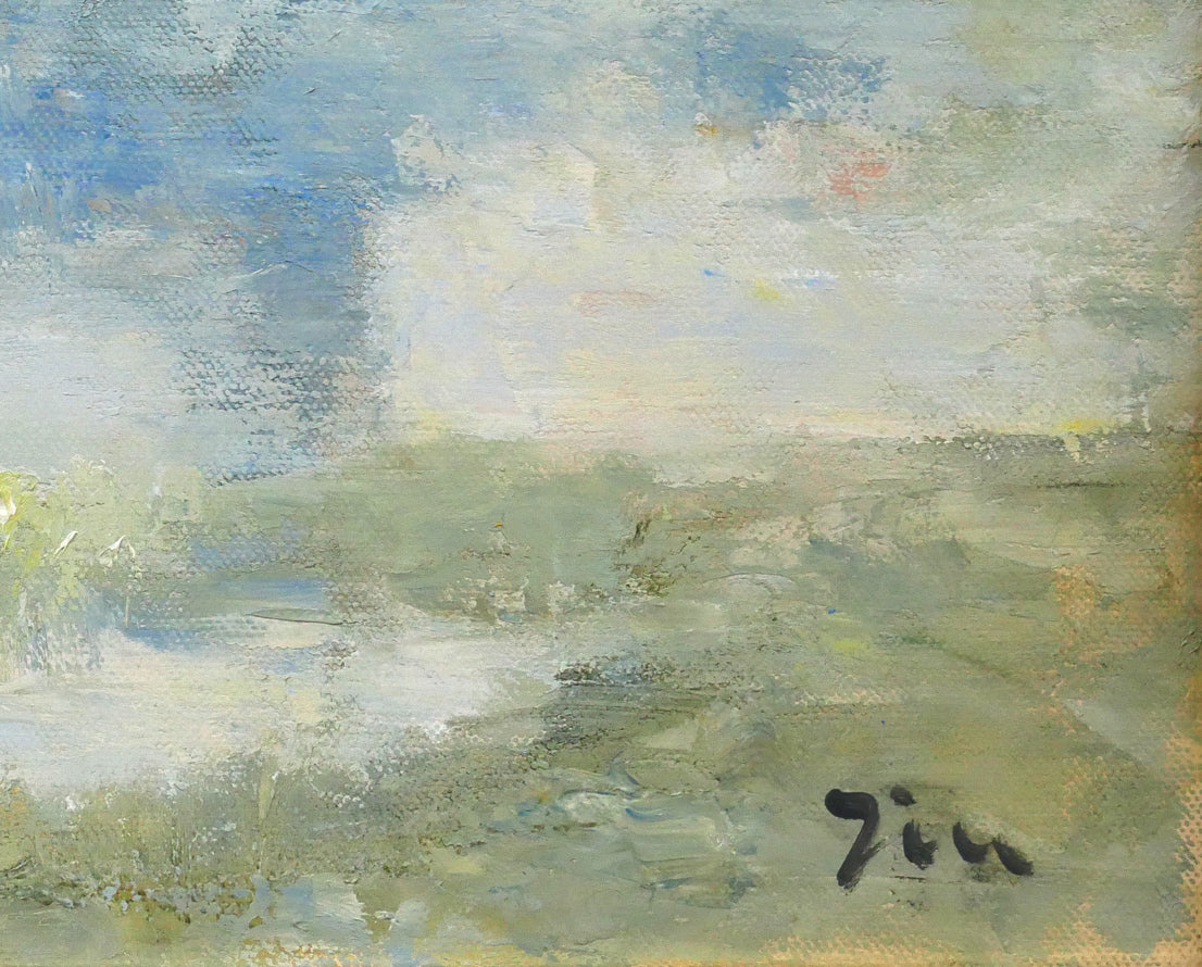 伊藤仁「ロアール河畔の朝（ツール）」油絵・F12号　拡大画像6