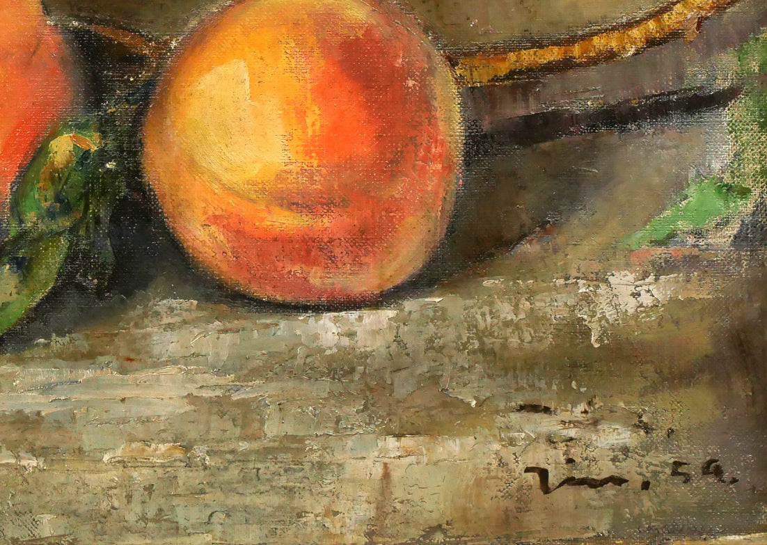 伊藤仁「静物画（桃）」油絵・M6号　拡大画像5