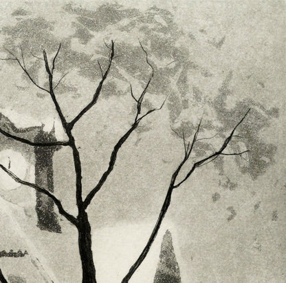 伊藤仁「時計台」銅版画　拡大画像2