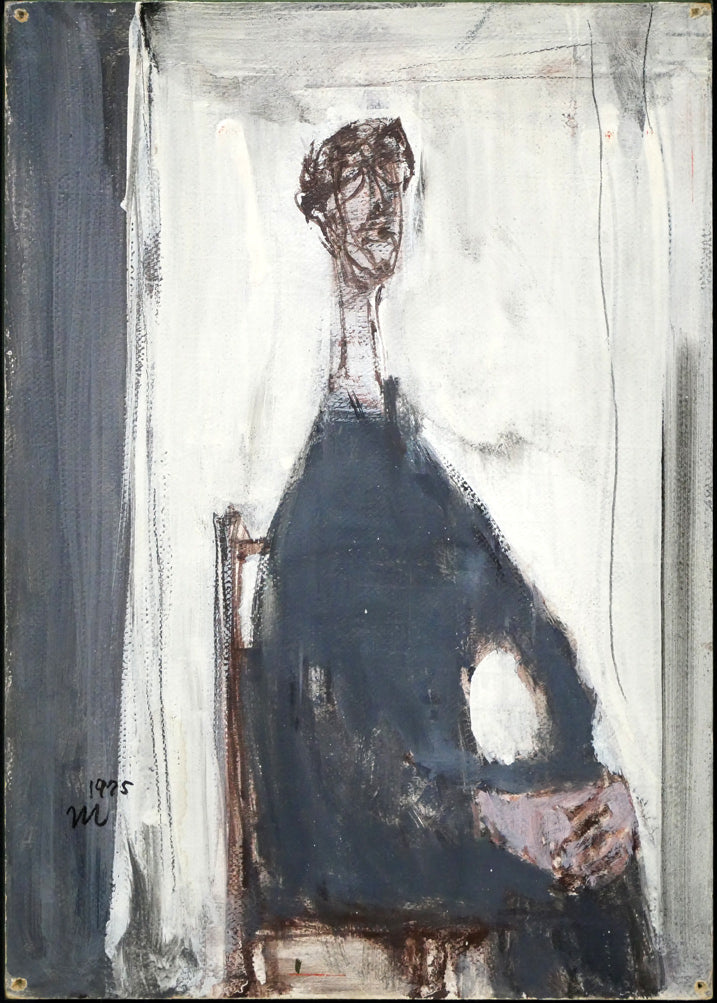 伊東将夫「人物像」油絵・SM　作品全体画像