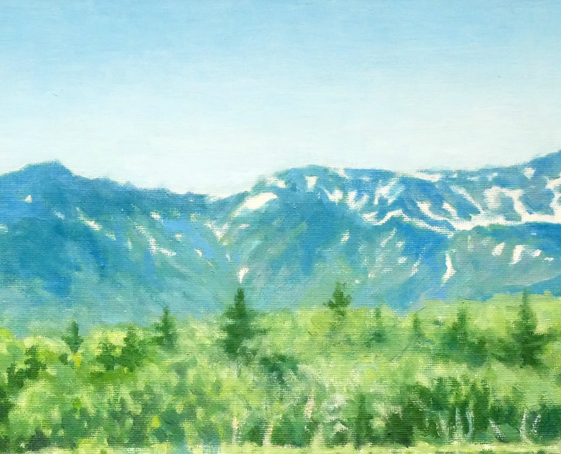 伊藤晴二「知床五湖と知床連峰」油絵・変形20号　拡大画像2