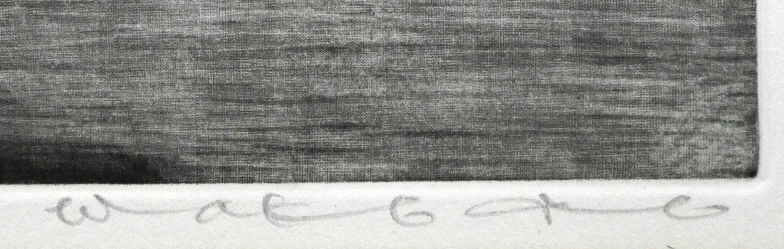 伊藤倭子「小樽高等商業学校（小樽商科大学）」銅版画　本人直筆鉛筆サイン画像