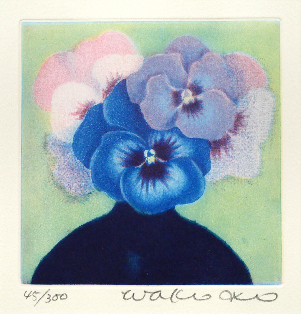 伊藤倭子「三色菫」銅版画　作品全体画像