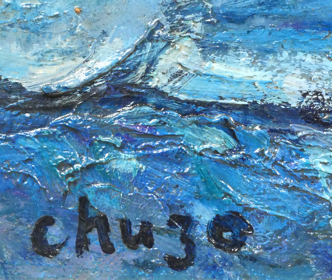 真作】絵画 油彩8号 水郷湖来 柔らかな光が描く穏やかな