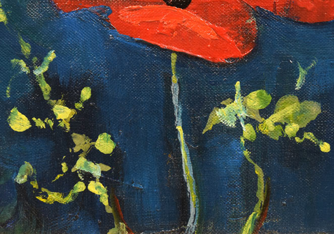 岩船修三「ひなげしの花」油絵・F4号　拡大画像4