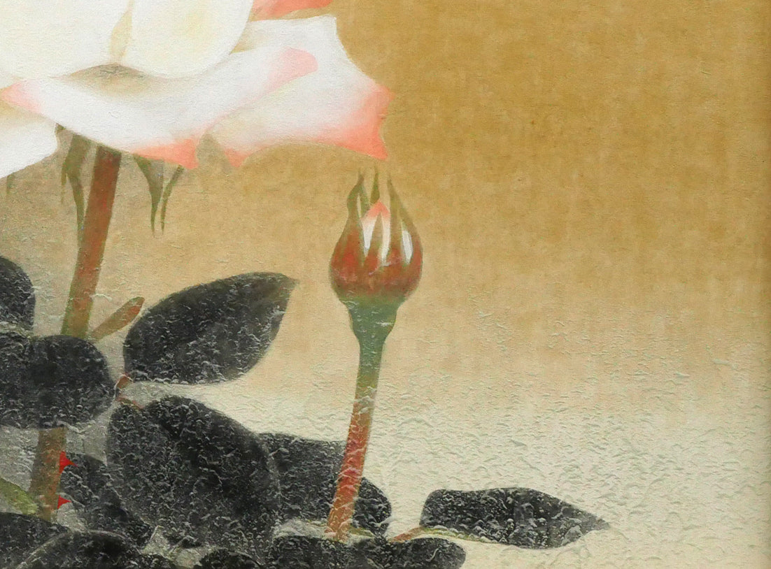 岩橋英遠「長春」日本画・P8号　拡大画像4