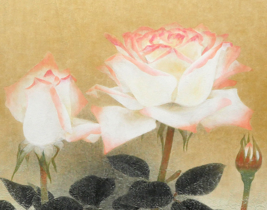 岩橋英遠「長春」日本画・P8号　拡大画像5