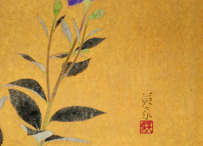 岩橋英遠「桔梗」日本画・10号大　拡大画像4