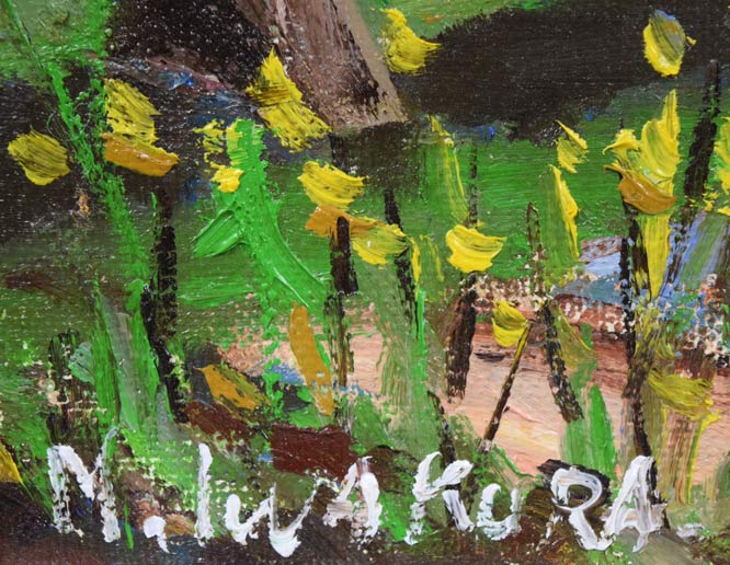 岩倉三喜生「道庁（銀額縁）」油絵・F4号　サイン拡大画像