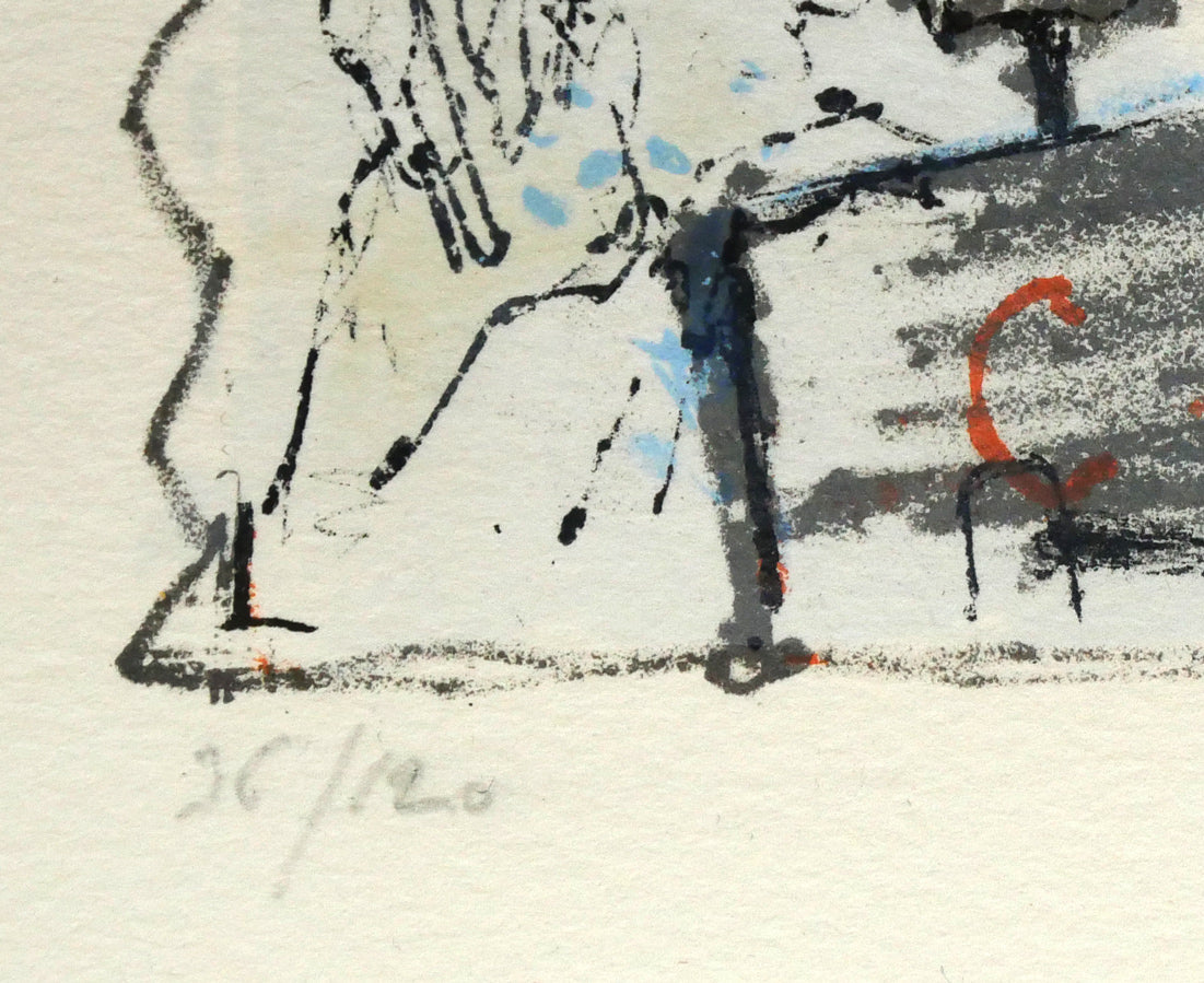 絵　版画　リトグラフ　２枚 仏　ジャン.フェルナール　直筆サイン　美品　箱付 絵画 リトグラフ ✴️仏、ジャクリーヌゴージャス 直筆サイン