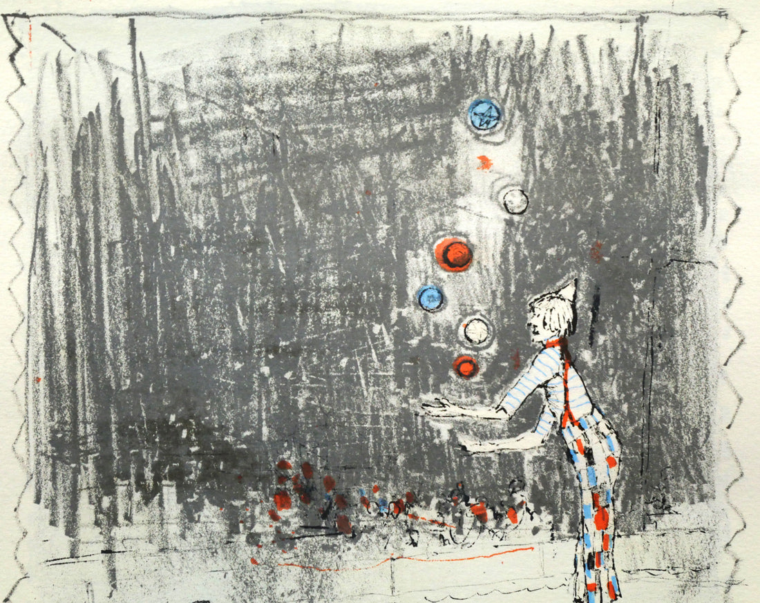 アート38　「サーカス 1」　チェコのリトグラフ(石版画) ジャン・ジャンセン(Jean Jansem)「サーカス（CIRCUS
