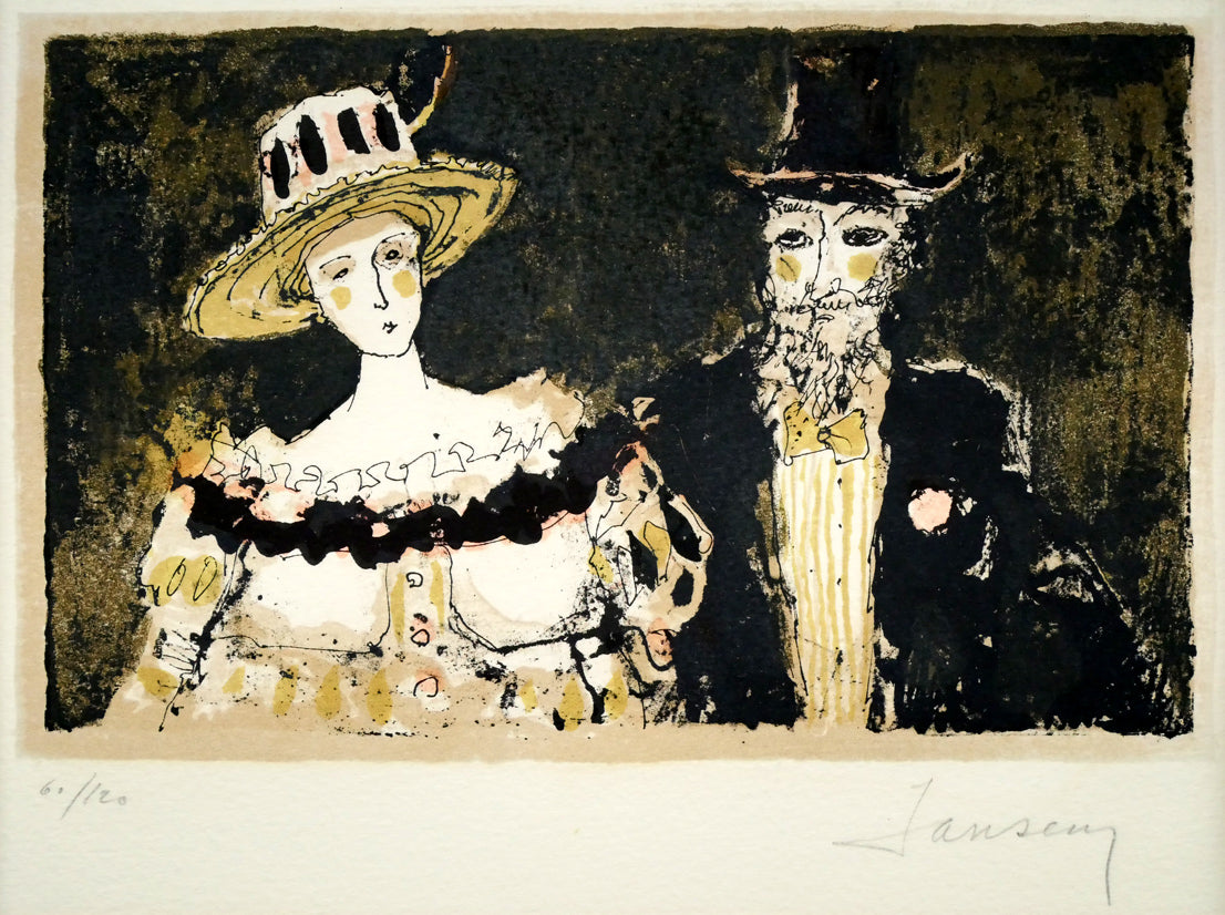 ジャン ジャンセン(Jean Jansem)「紳士と淑女」リトグラフ 絵画買取