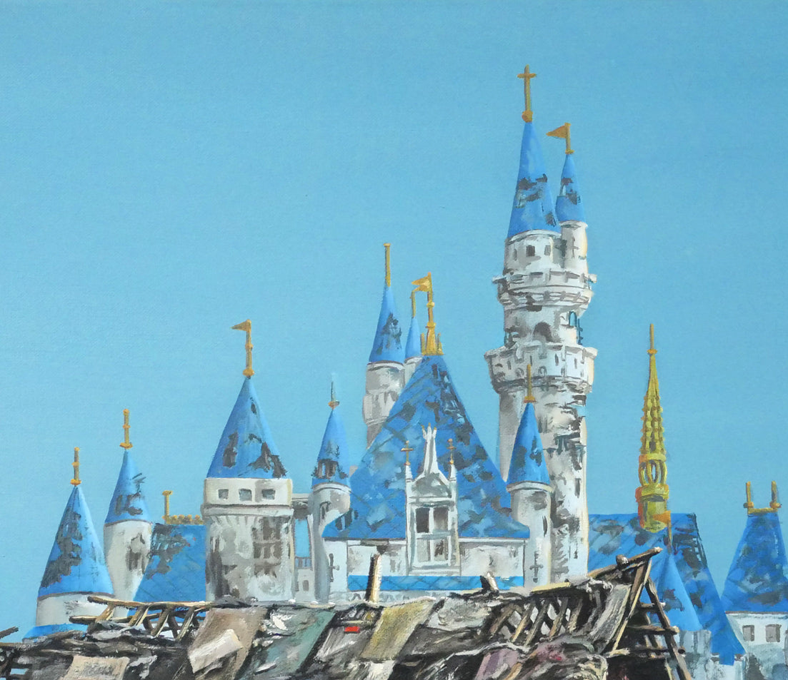 ジェフ ジレット（JEFF GILLETTE）「Castle Slum」油絵・変形30号