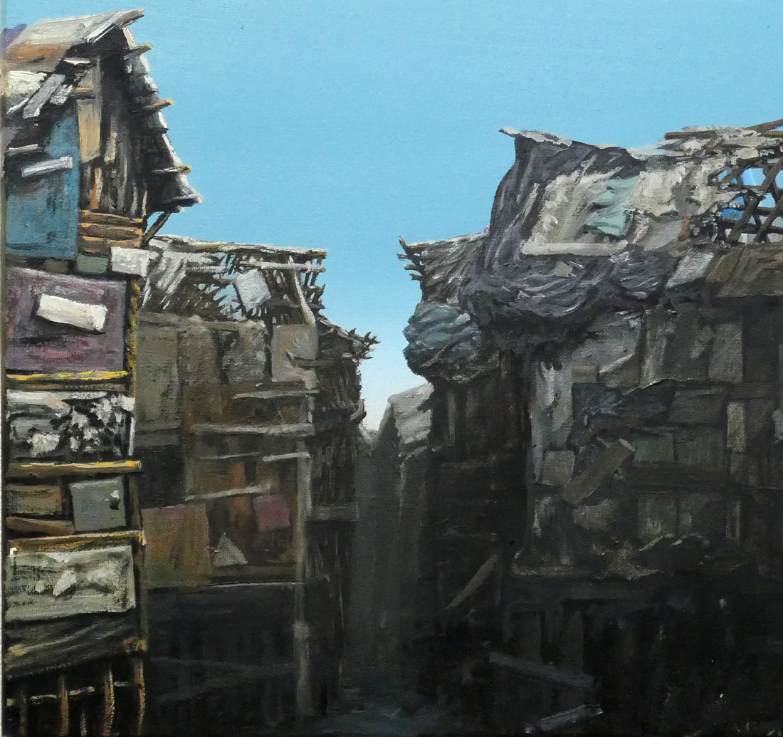 ジェフ　ジレット（JEFF　GILLETTE）「Castle　Slum」油絵・変形30号　拡大画像2