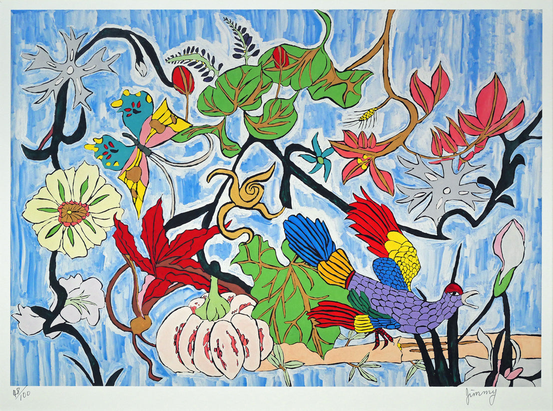 ジミー大西「お花畑」版画・限定品　作品全体画像
