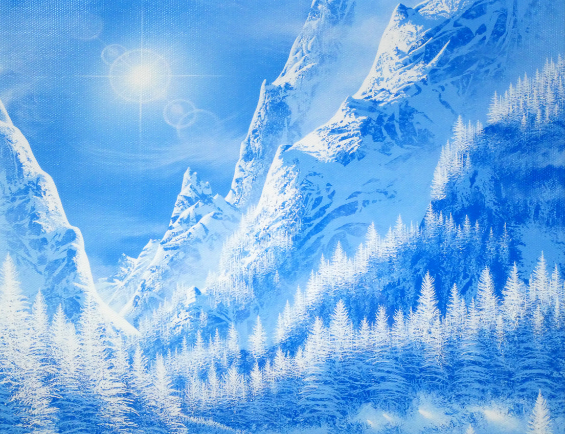 ジョン　ラッテンベリー（Jon　RATTENBURY）「氷結の煌めき」ジクレ版画　拡大画像1