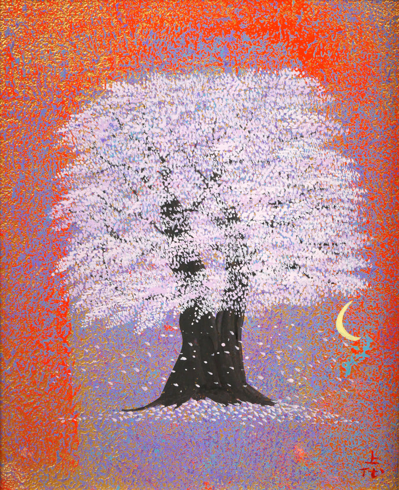 上代誠「桜」油絵・F3号　作品全体画像