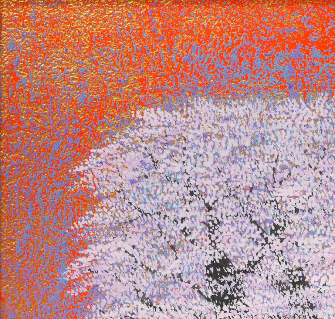 上代誠「桜」油絵・F3号　拡大画像1