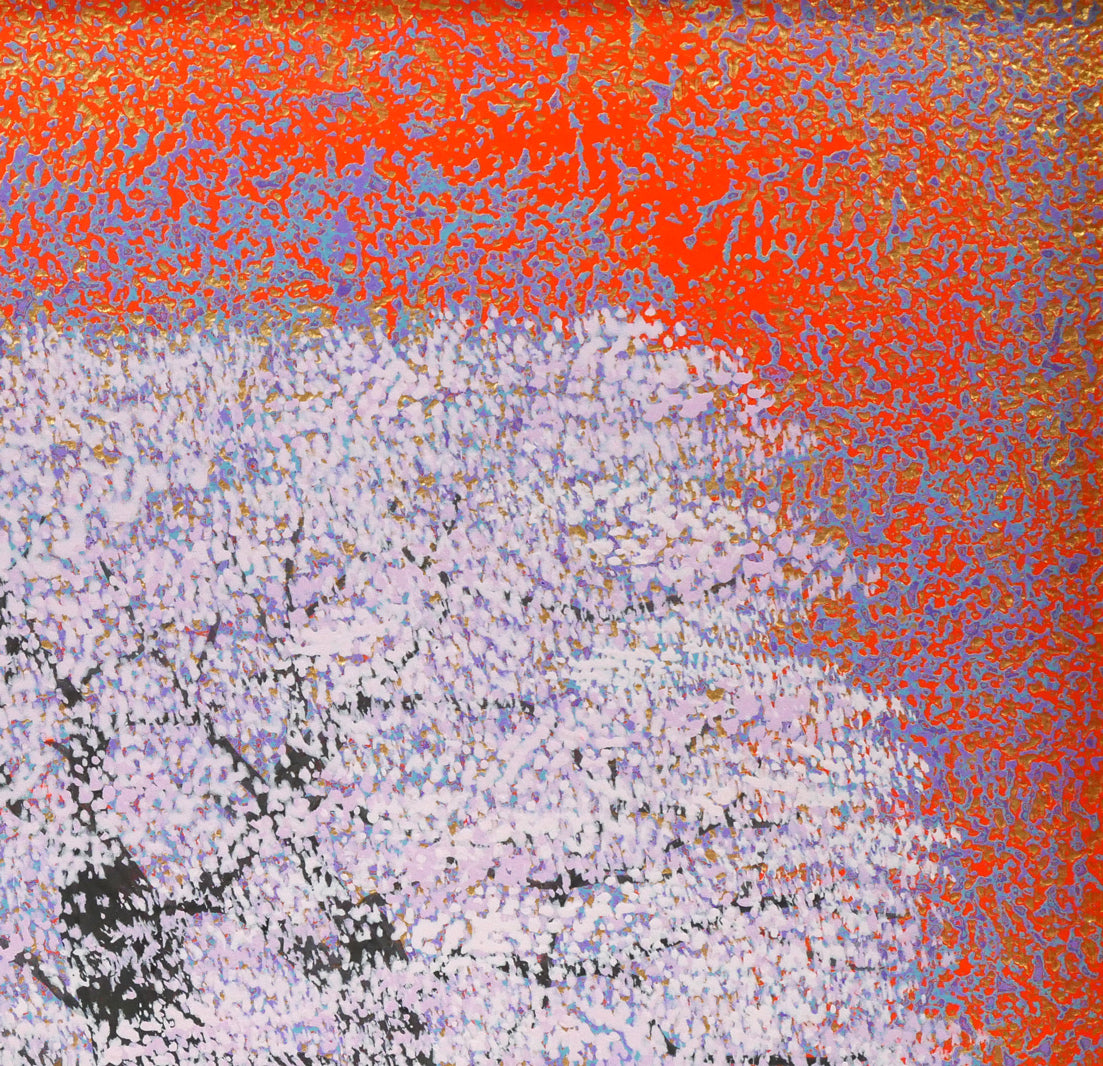 上代誠「桜」油絵・F3号　拡大画像2