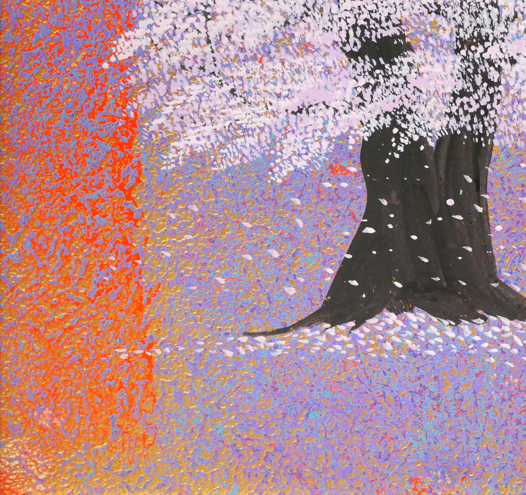 上代誠「桜」油絵・F3号　拡大画像3