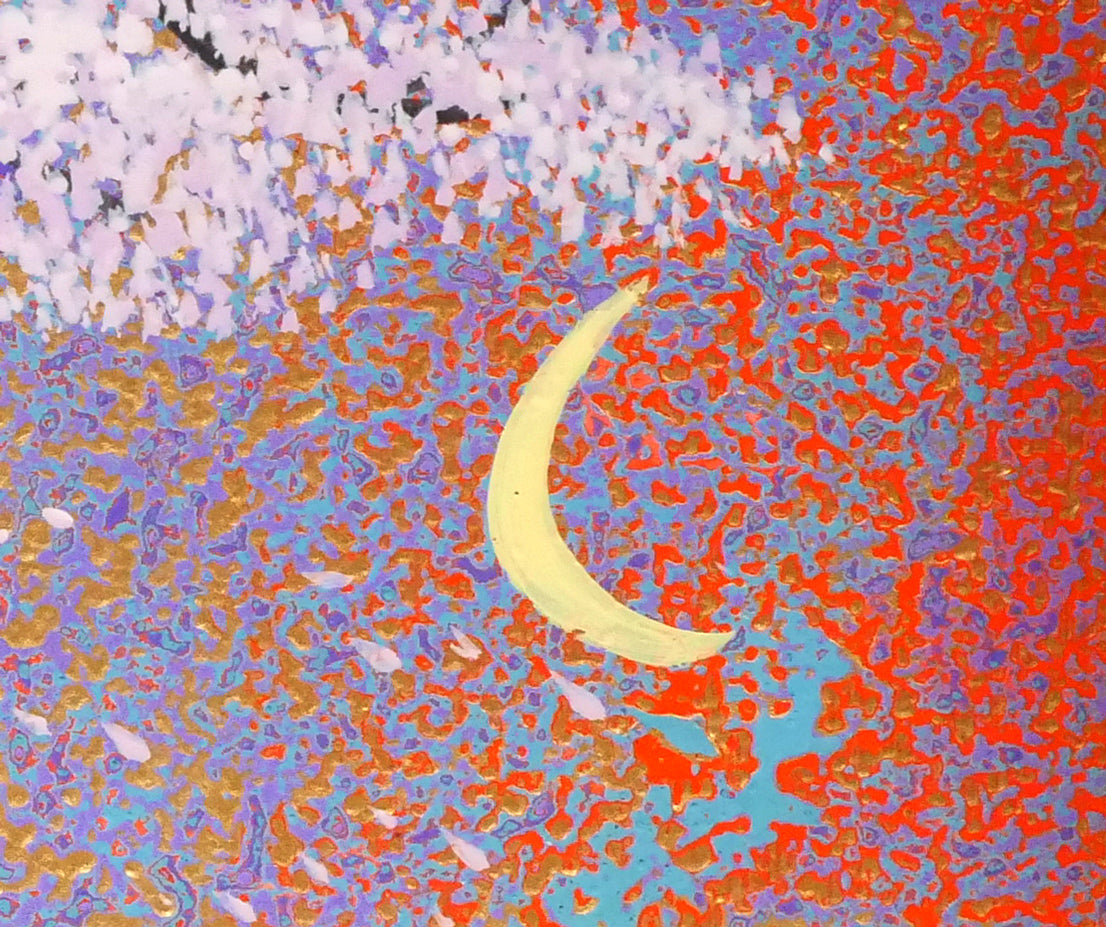 上代誠「桜」油絵・F3号　拡大画像5