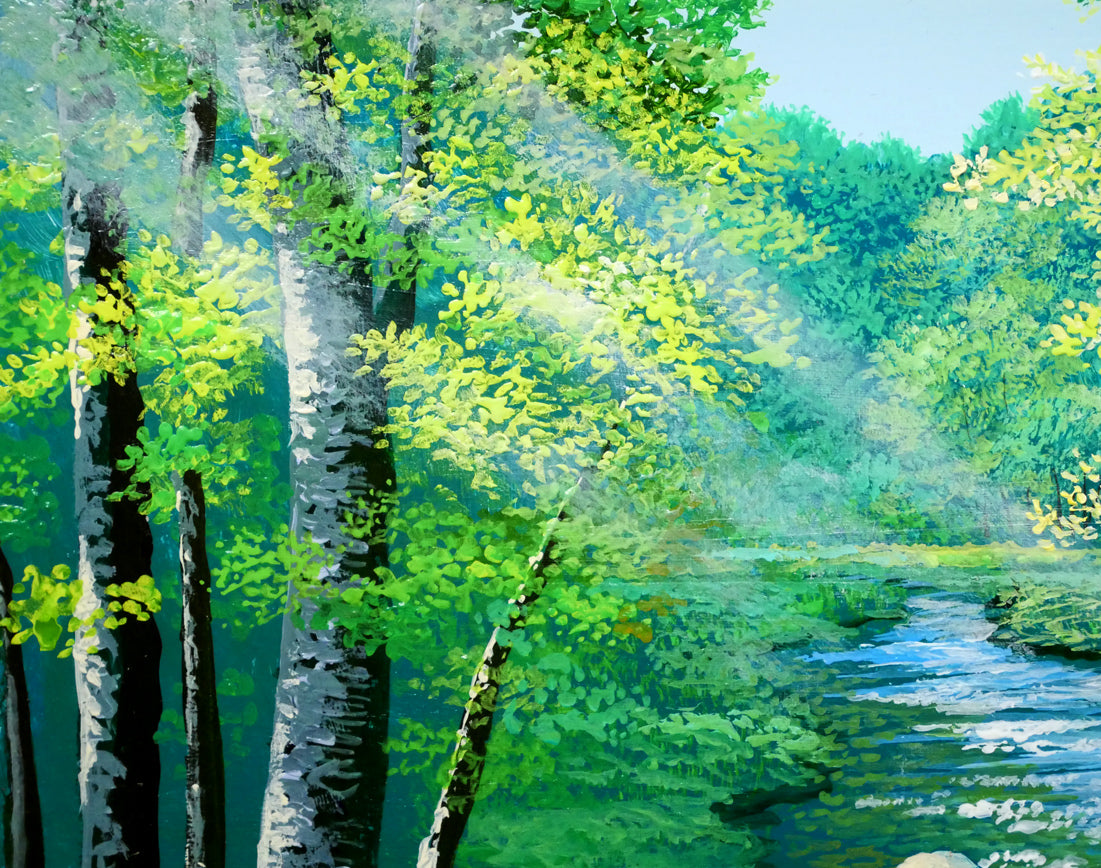 上代誠「せせらぎ」油絵・SM　拡大画像1