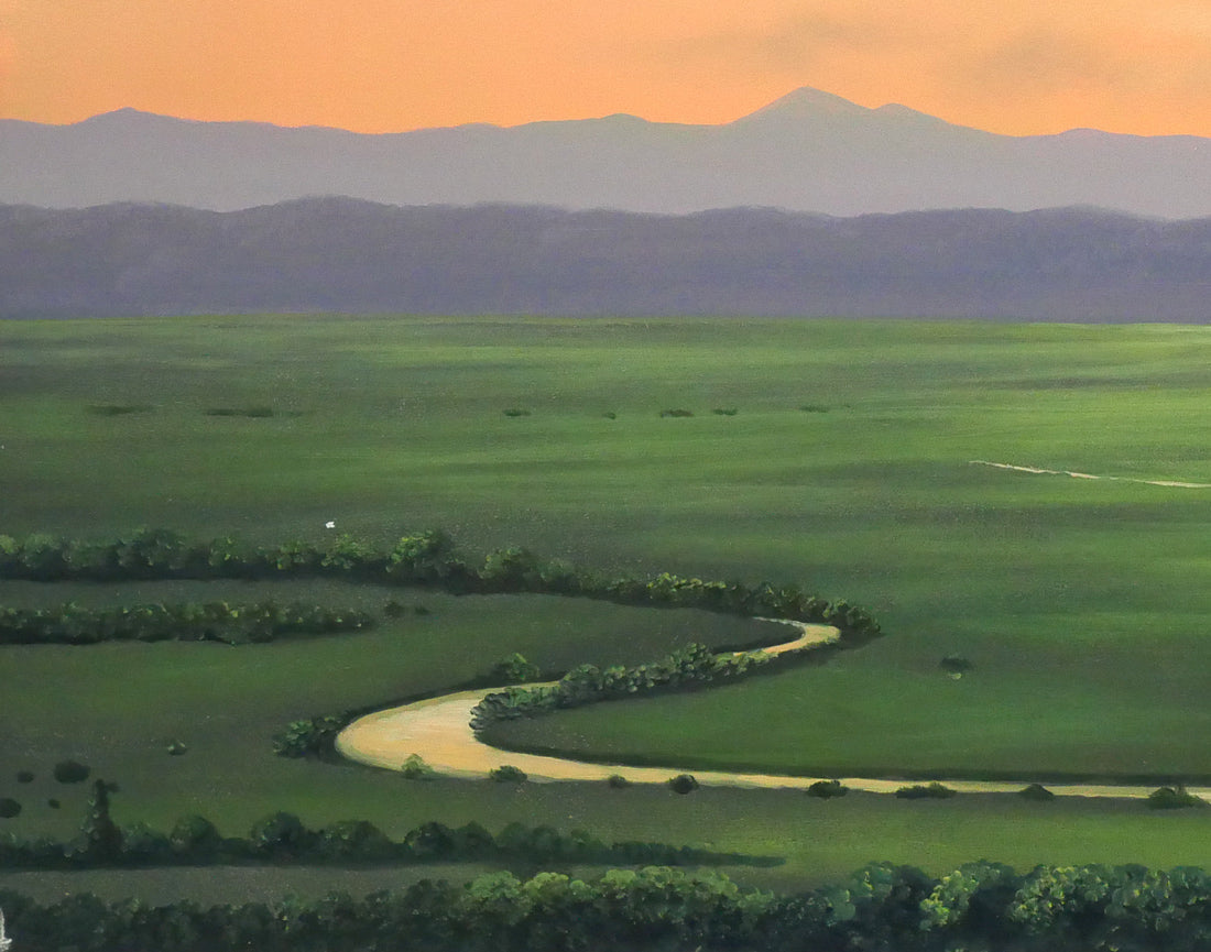 上代誠「湿原（釧路）」油絵・F6号　拡大画像4