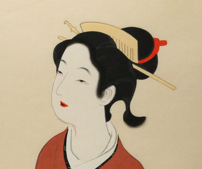 鏑木清方「美人寳船」木版画　拡大画像1