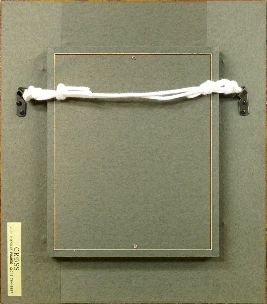 角浩「街へ来たドンキホーテ」油絵・F0号　額縁裏側画像