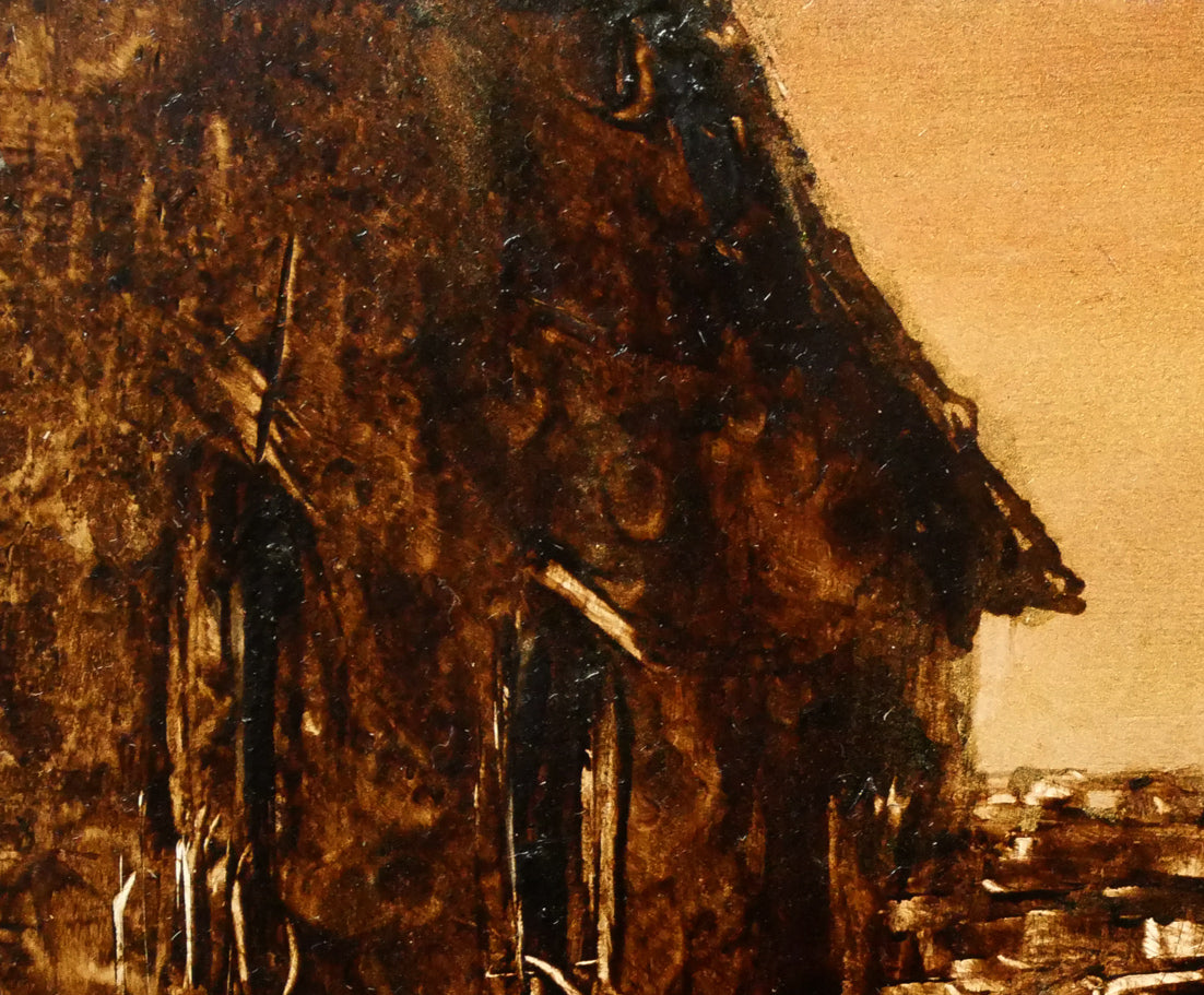 角浩「街へ来たドンキホーテ」油絵・F0号　拡大画像1