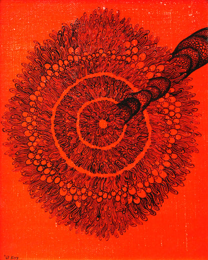 甲斐哲義「無題1967」油絵・F0号　作品全体画像