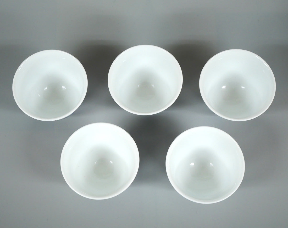 十四代酒井田柿右衛門「染錦柿文煎茶碗（5点1組）」共箱　全体画像2