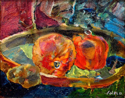 鎌田俳捺子「静物」油絵・F3号　作品全体画像