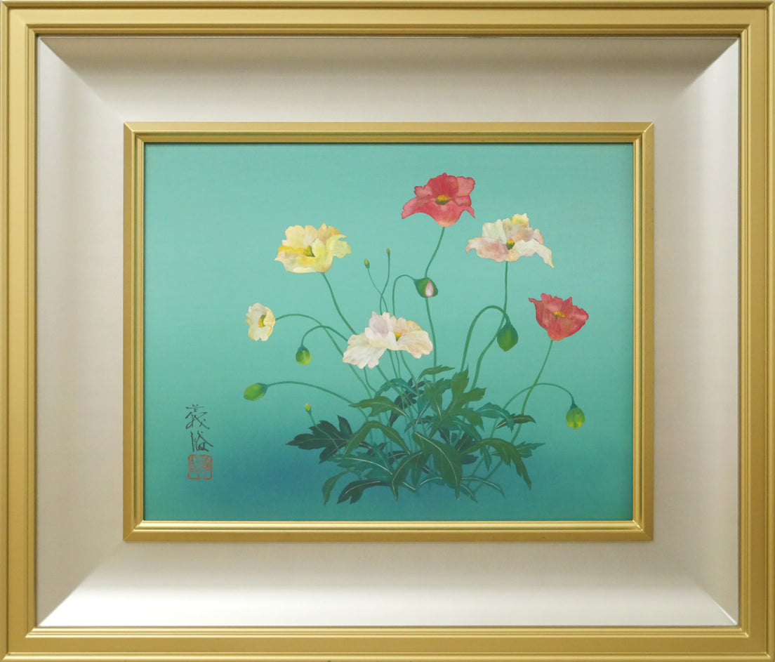 鎌田義裕「芥子」日本画・F6号