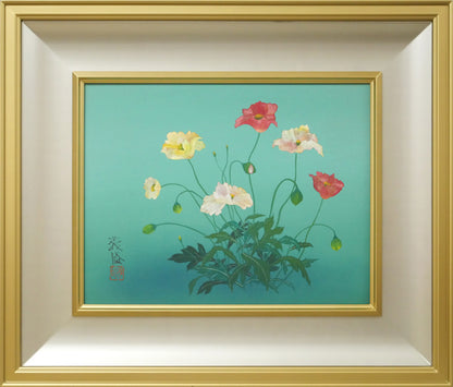 鎌田義裕「芥子」日本画・F6号