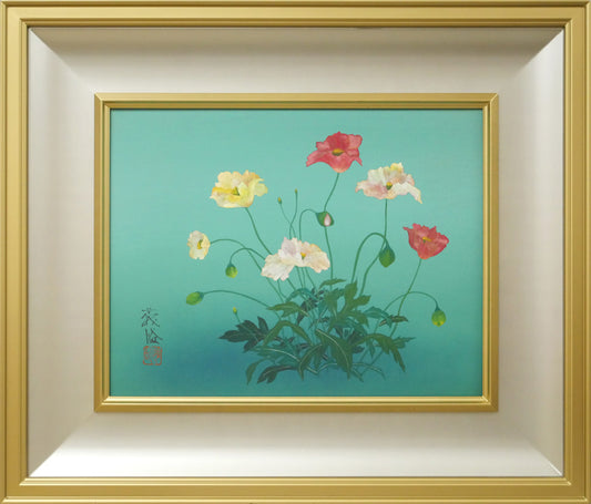 鎌田義裕「芥子」日本画・F6号