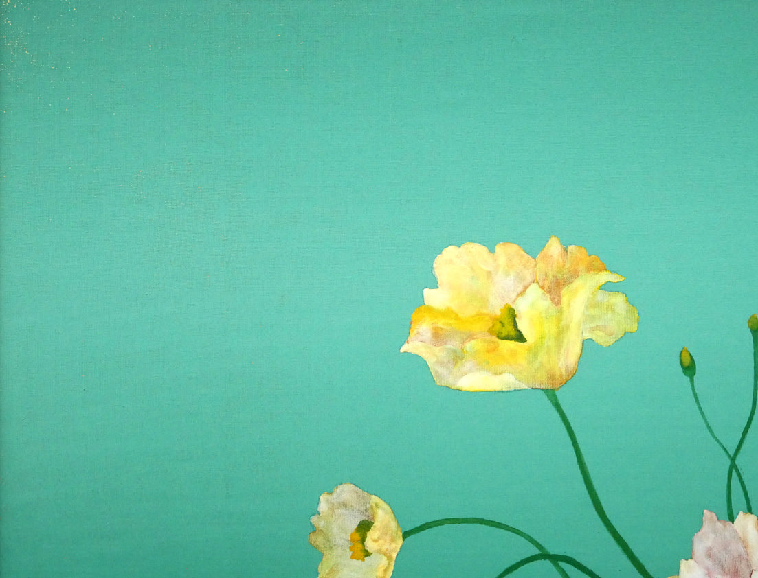 鎌田義裕「芥子」日本画・F6号　拡大画像1