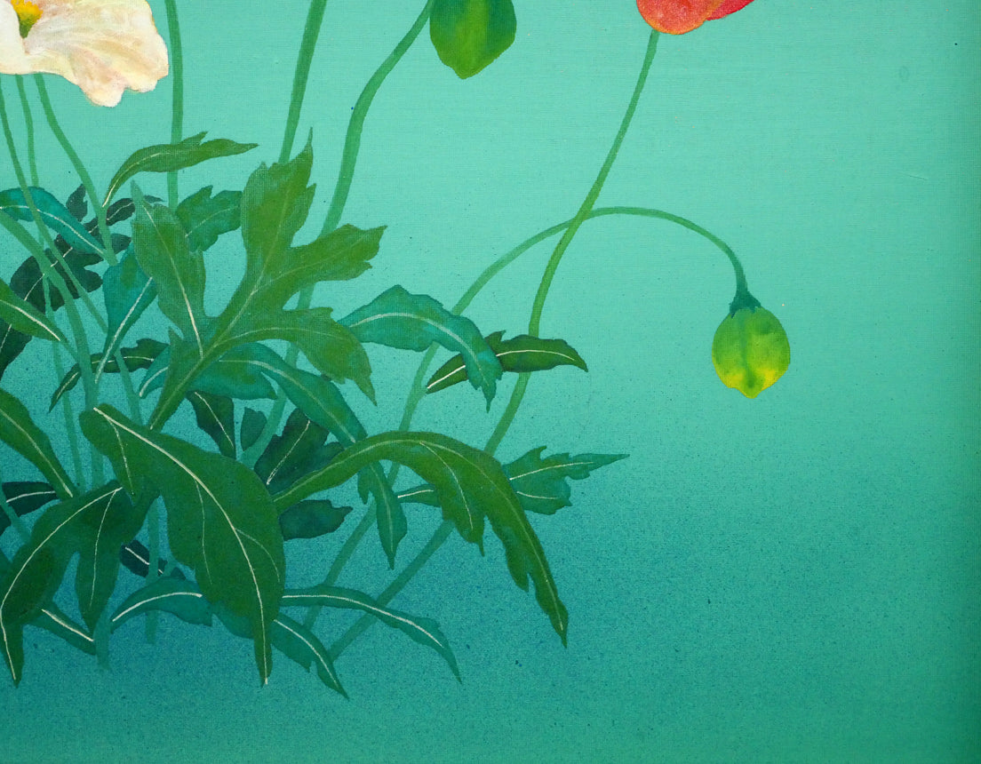 鎌田義裕「芥子」日本画・F6号　拡大画像5
