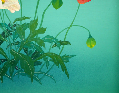 鎌田義裕「芥子」日本画・F6号　拡大画像5
