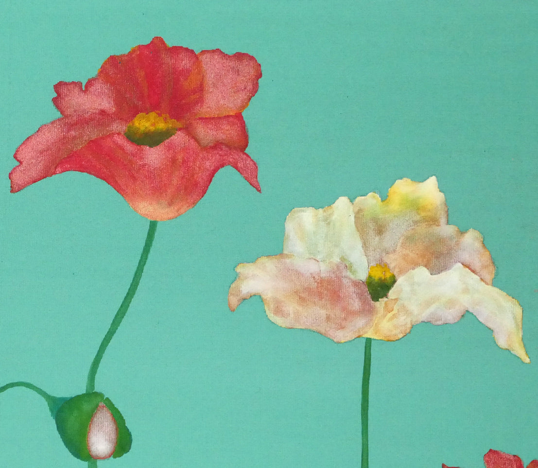 鎌田義裕「芥子」日本画・F6号　拡大画像3