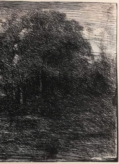 カミーユ　コロー（Camille　Corot）「風景画」エッチング（銅版画）　拡大画像2