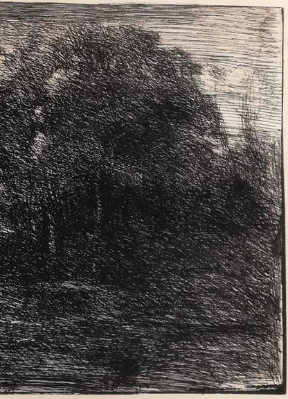 カミーユ　コロー（Camille　Corot）「風景画」エッチング（銅版画）　拡大画像2