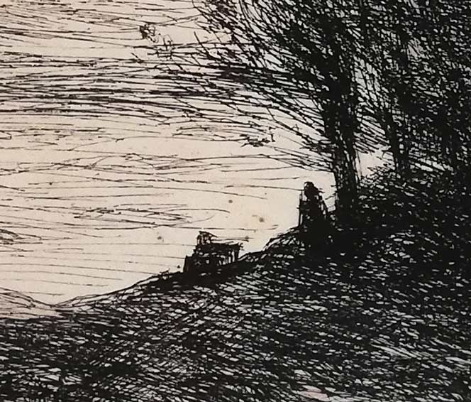 カミーユ　コロー（Camille　Corot）「風景画」エッチング（銅版画）　拡大画像3