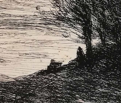 カミーユ　コロー（Camille　Corot）「風景画」エッチング（銅版画）　拡大画像3